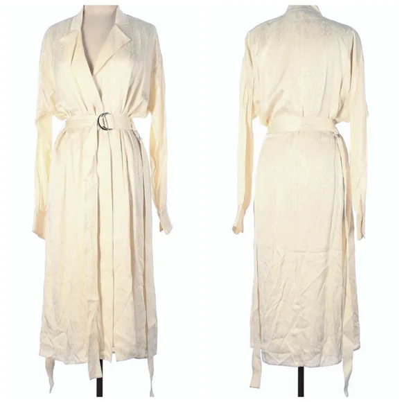Sally Lapointe Snake Belted Trench Dress Lightweight Jacket - Picture 4 of 11